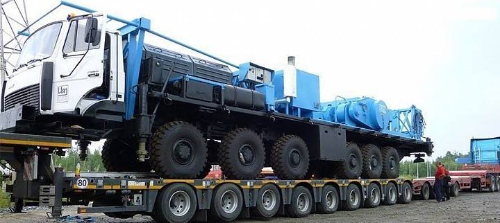 картинка Трал ровного типа без аппарелей 9 осей 80 тонн 25 м
