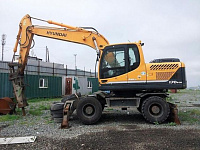 Экскаватор колесный с гидромолотом HYUNDAI R170W